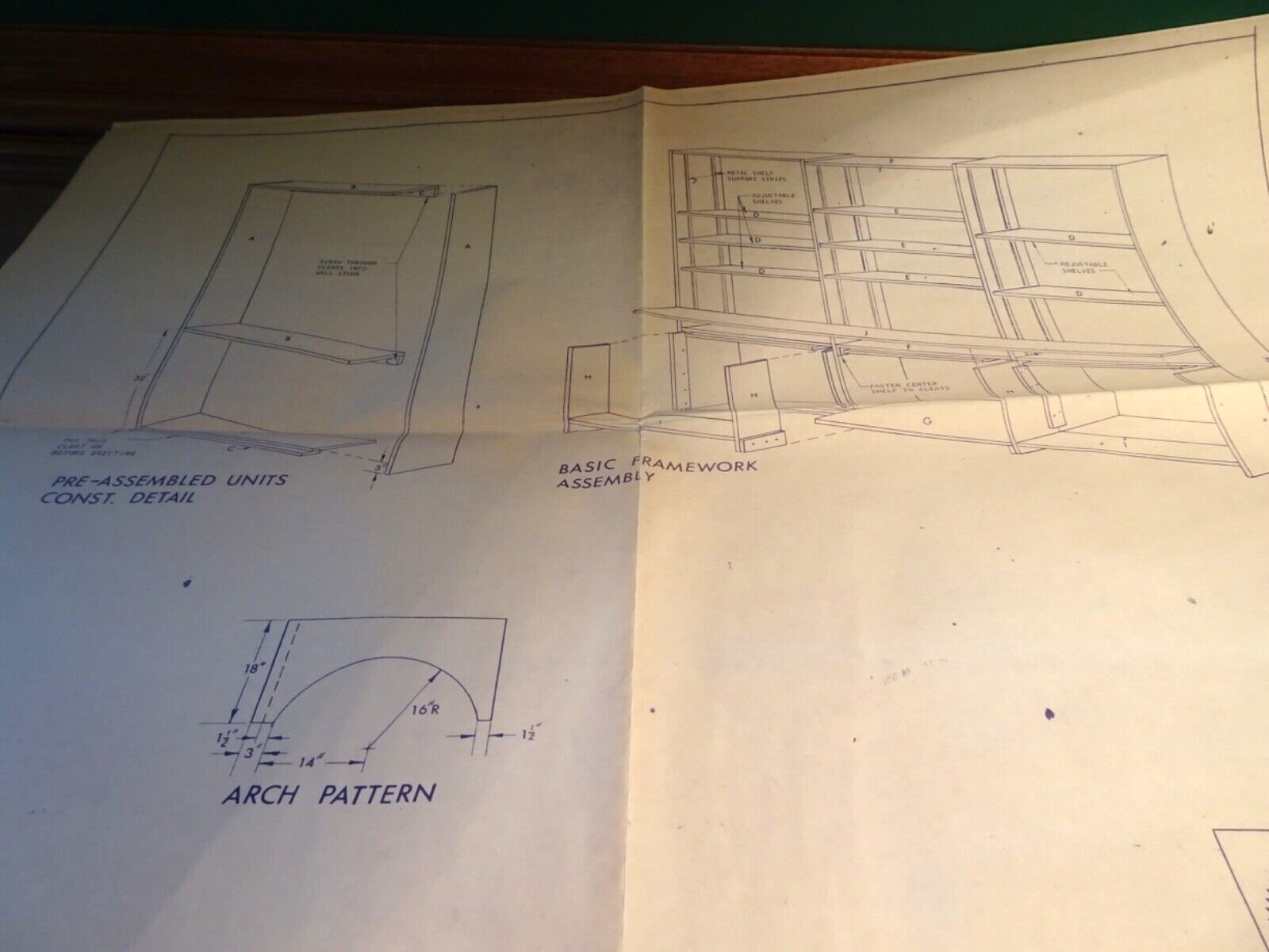 BETTER HOMES AND GARDENS DESIGN NO. 3310-1 BOOKCASE PROJECT, MATERIALS, DRAWING