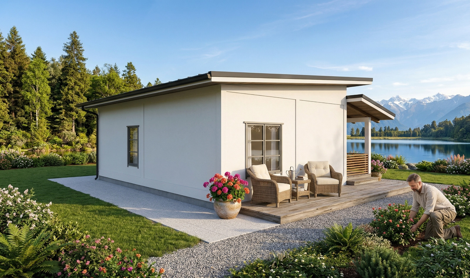 30×27 Feet Small House 9×8 Meter 2 Beds 1 Bath Shed Roof PDF, Cad &A4 Hard Copy