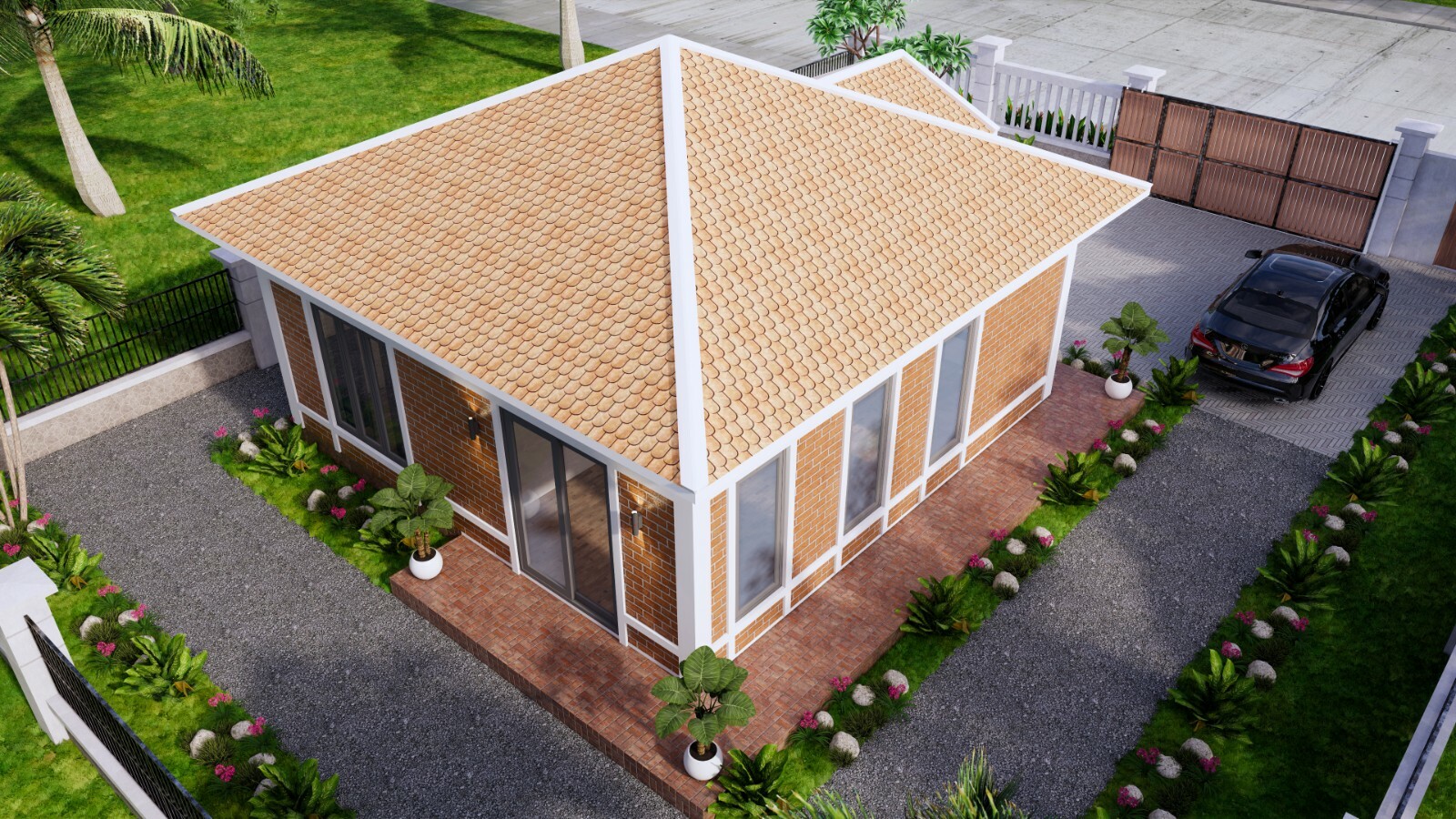 23×26 Feet Tiny House Plans 7×8 Meter 1 Bed 1 Bath Hip Roof PDF (A4 Hard Copy)