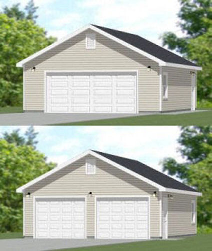 24×30 2-Car Garage — 720 sq ft — PDF Floor Plan — Model 3A