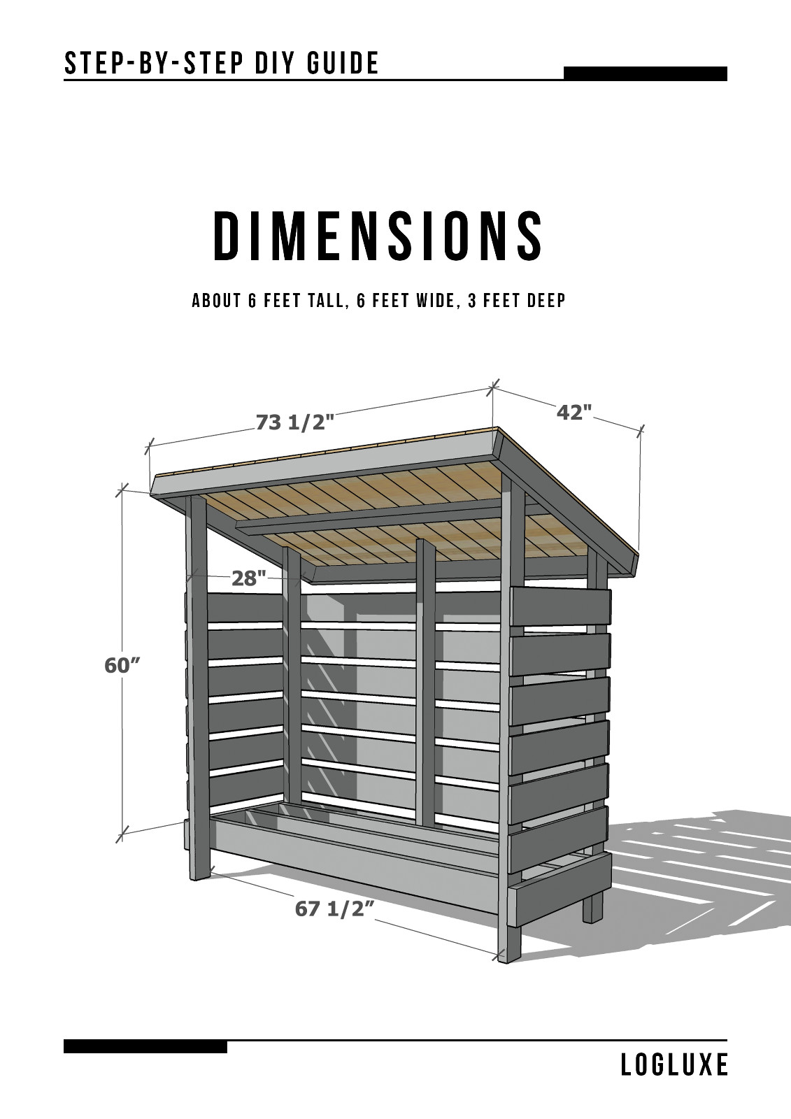 DIY Small Firewood Shed Plan – Step-by-Step Build Guide Beginer level – ft/in