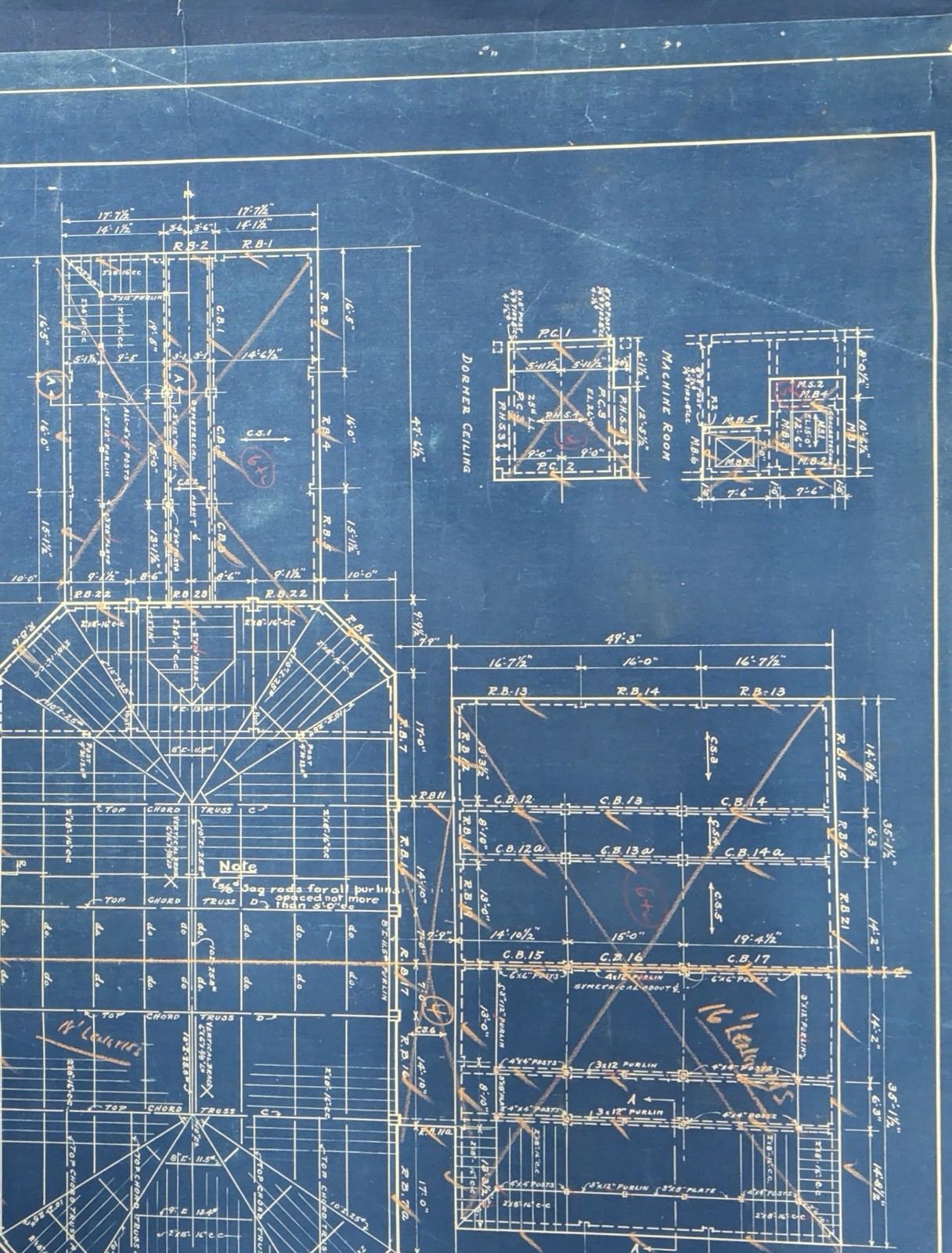 1931 Antique Historic St Elizabeths Insane Asylum Blueprint 42x33in