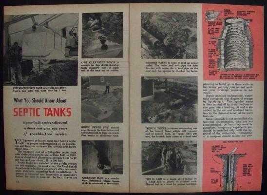 Concrete Block SEPTIC TANK How-To Build/Maintain 1957 PLANS