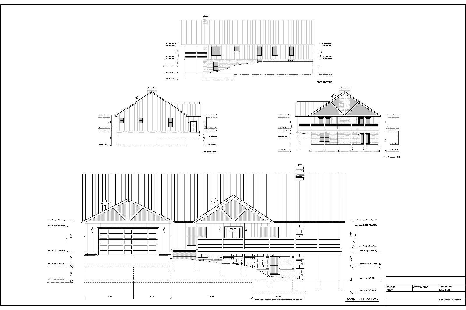 Full Set of single story 3 bedroom house plans 2,244 sq ft