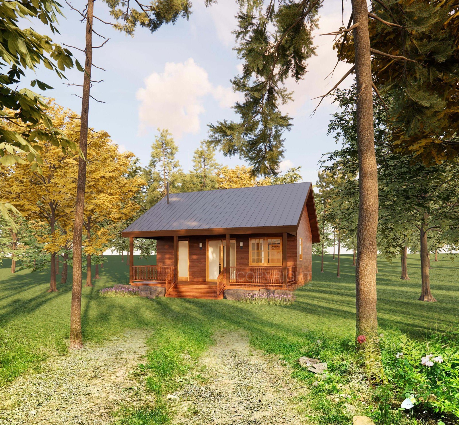 Deluxe 18′ x 28′ Cabin / Guest / Tiny House Plans, Affordable Architectural Budg