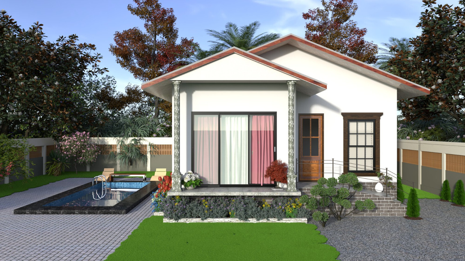 Modern House Plan with Blueprint PDF, DWG & 3D Design- 825sqft (No 09)