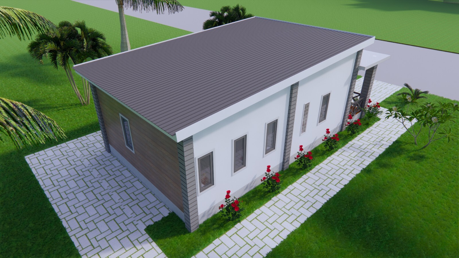 20×36 Feet Small House Design 6×11 Meter 3 Bed 2 Bath Shed Roof (A4 Hard Copy)