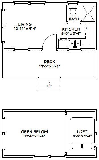 20×10 Tiny House — 266 sq ft — PDF Floor Plan — Model 1