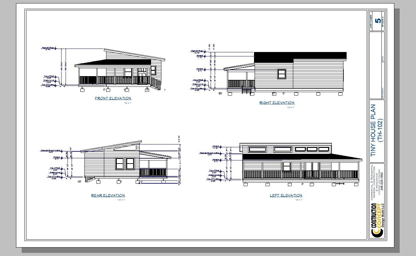 Tiny House Blueprints Plans 495 SQFT
