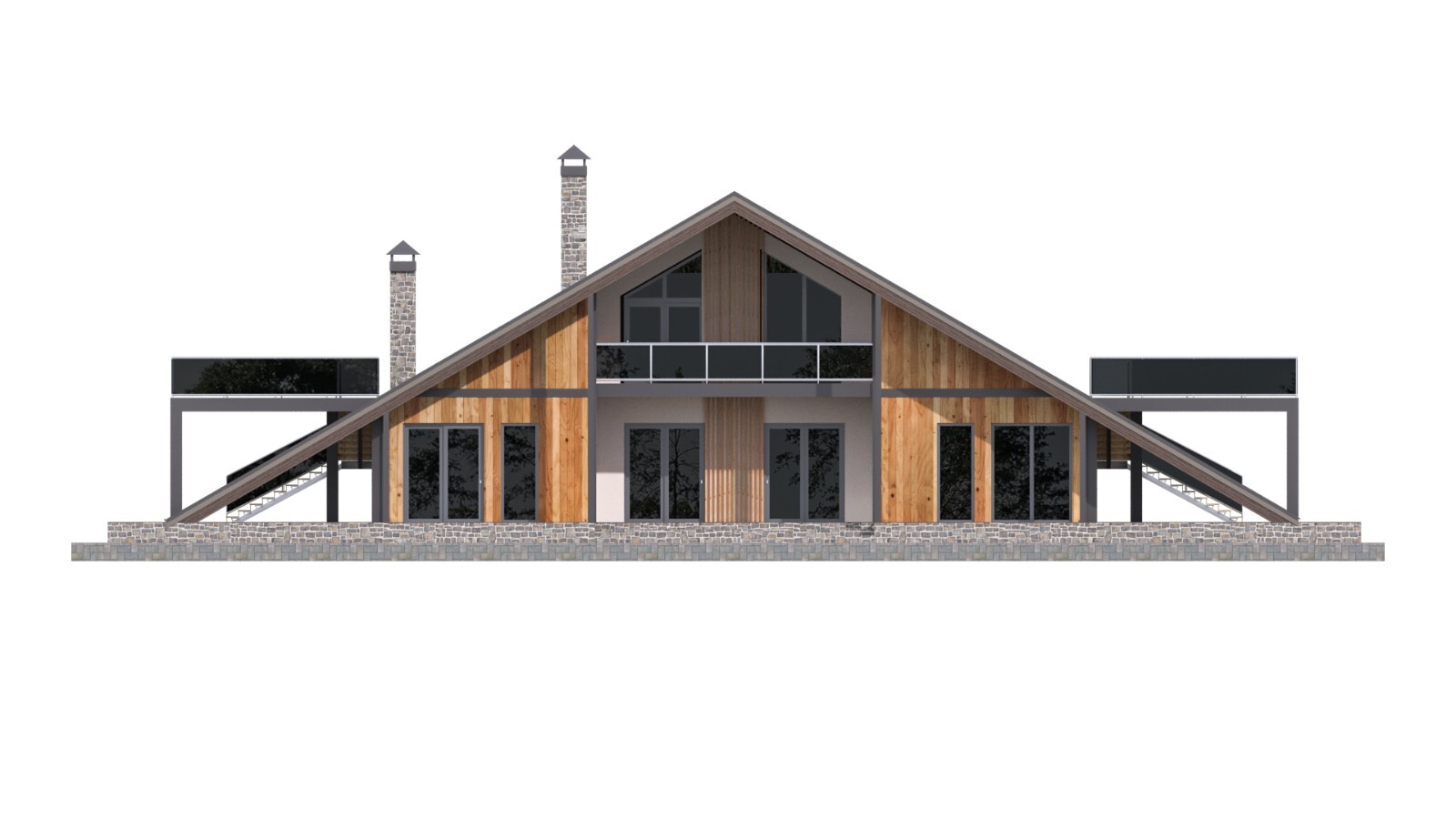 100’x54’ 4-Beds 4-Baths Charming A-Frame Architectural Build Plans PDF Download