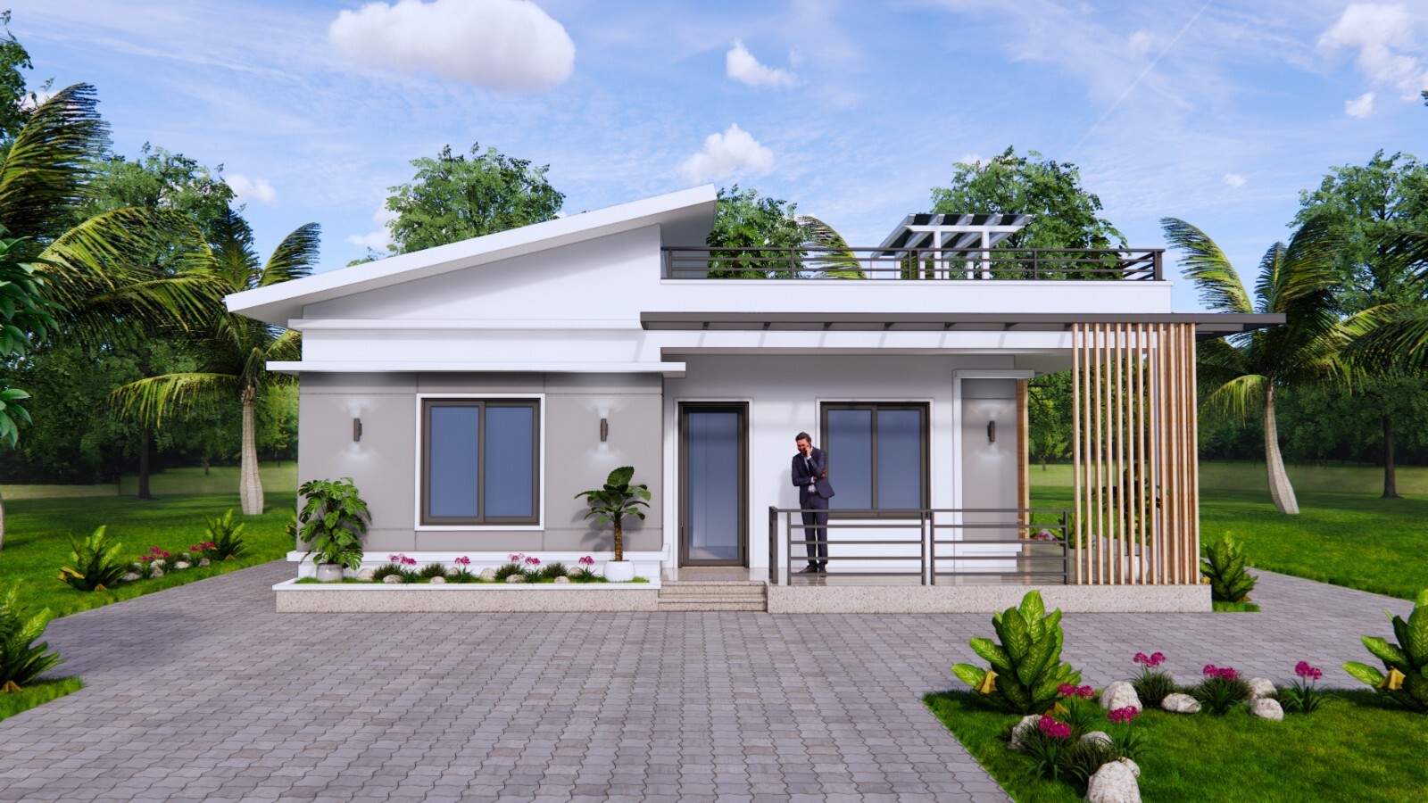 33×33 Feet Small House Plan 10×10 Meter 3 Bed 2 Bath Terrace PDF & A4 Hard Copy