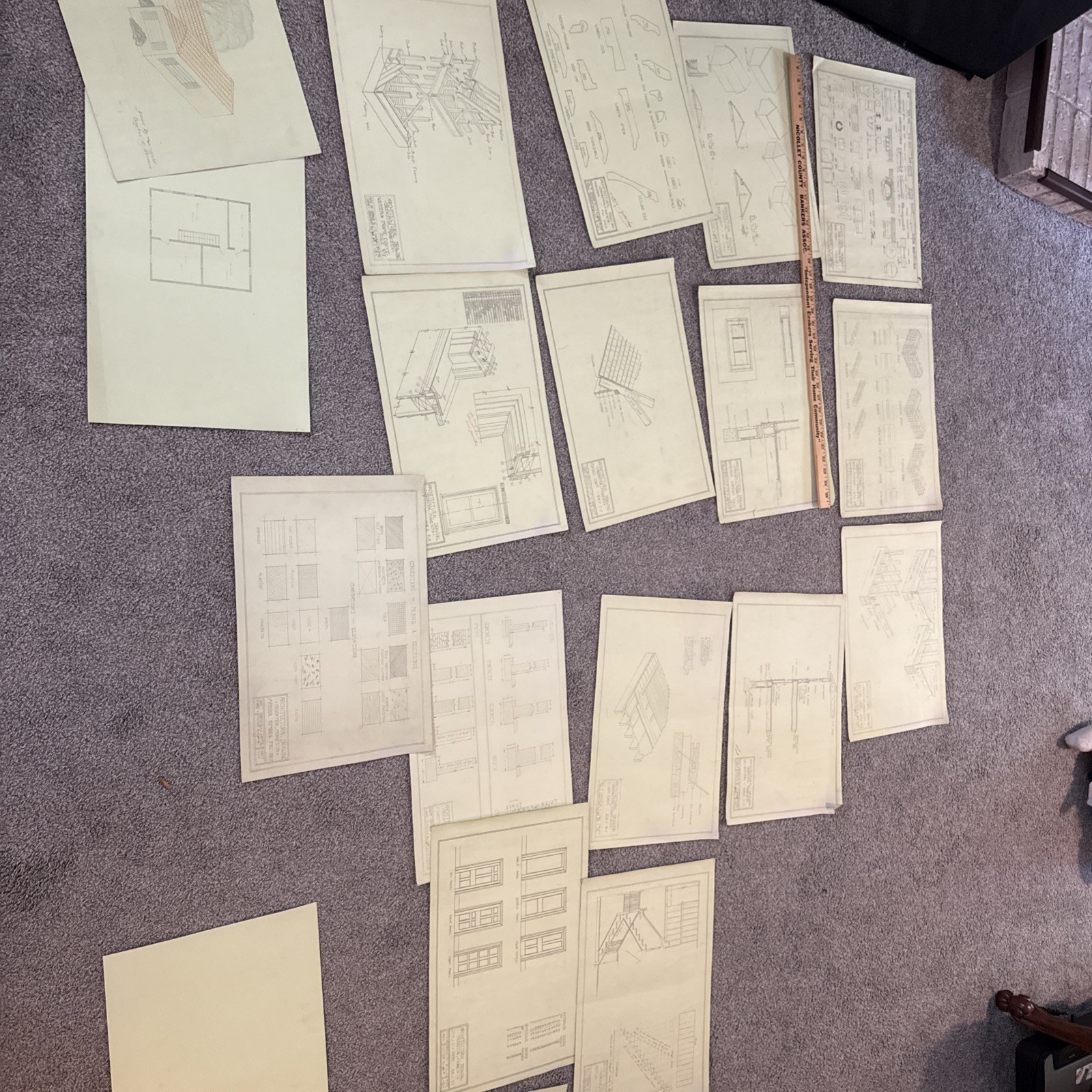 Architectural House Blueprints Plans Mid Century Modern Home 1941 MN 17 Pieces Z