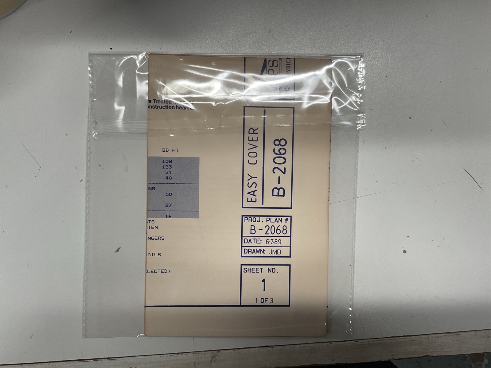 Ucando Easy Patio Cover Plans B2068 New In Re-Package With Material List