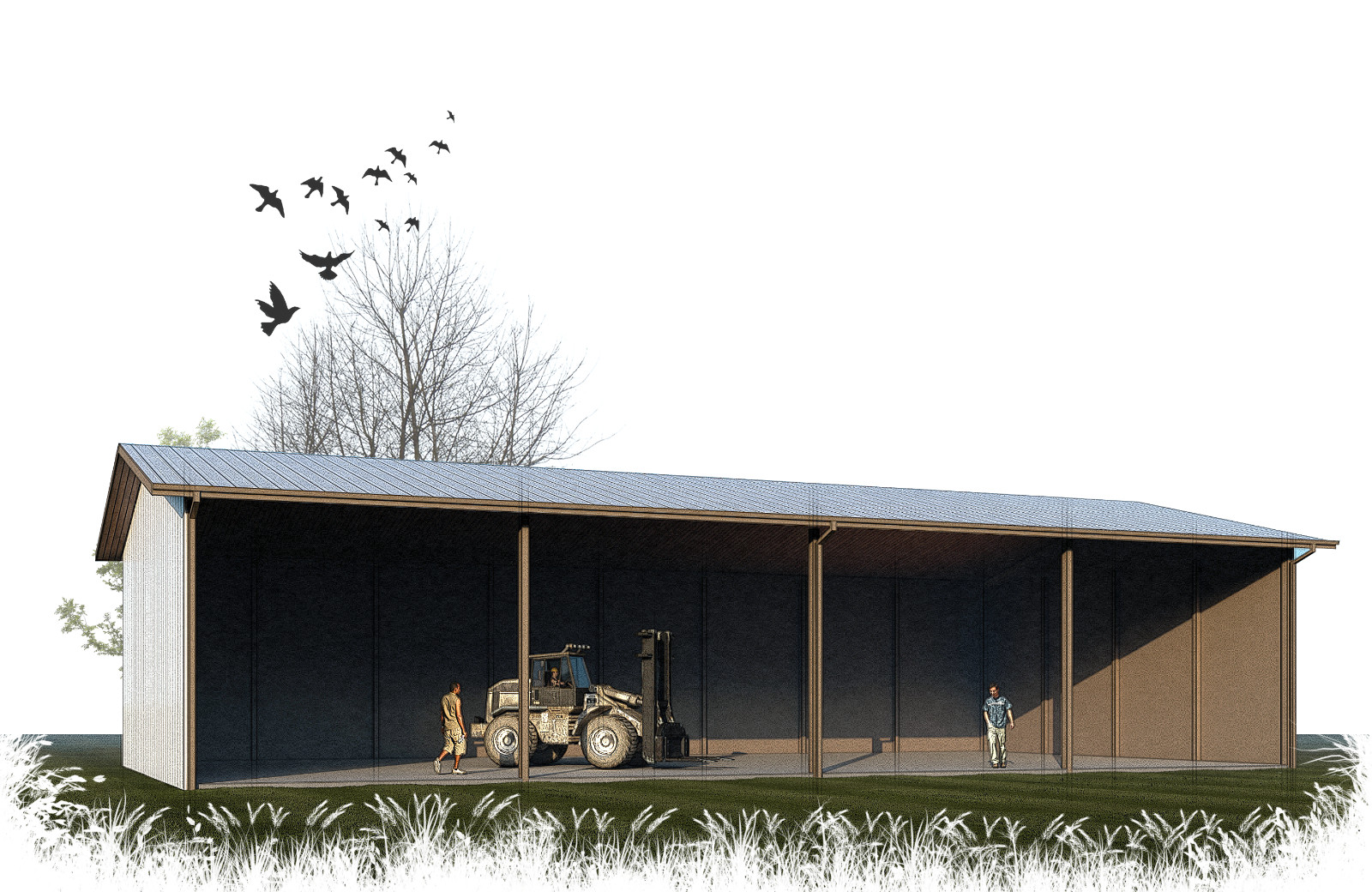 Gable Shed Agricultural Building Plans – PDF Downloadable Blueprint