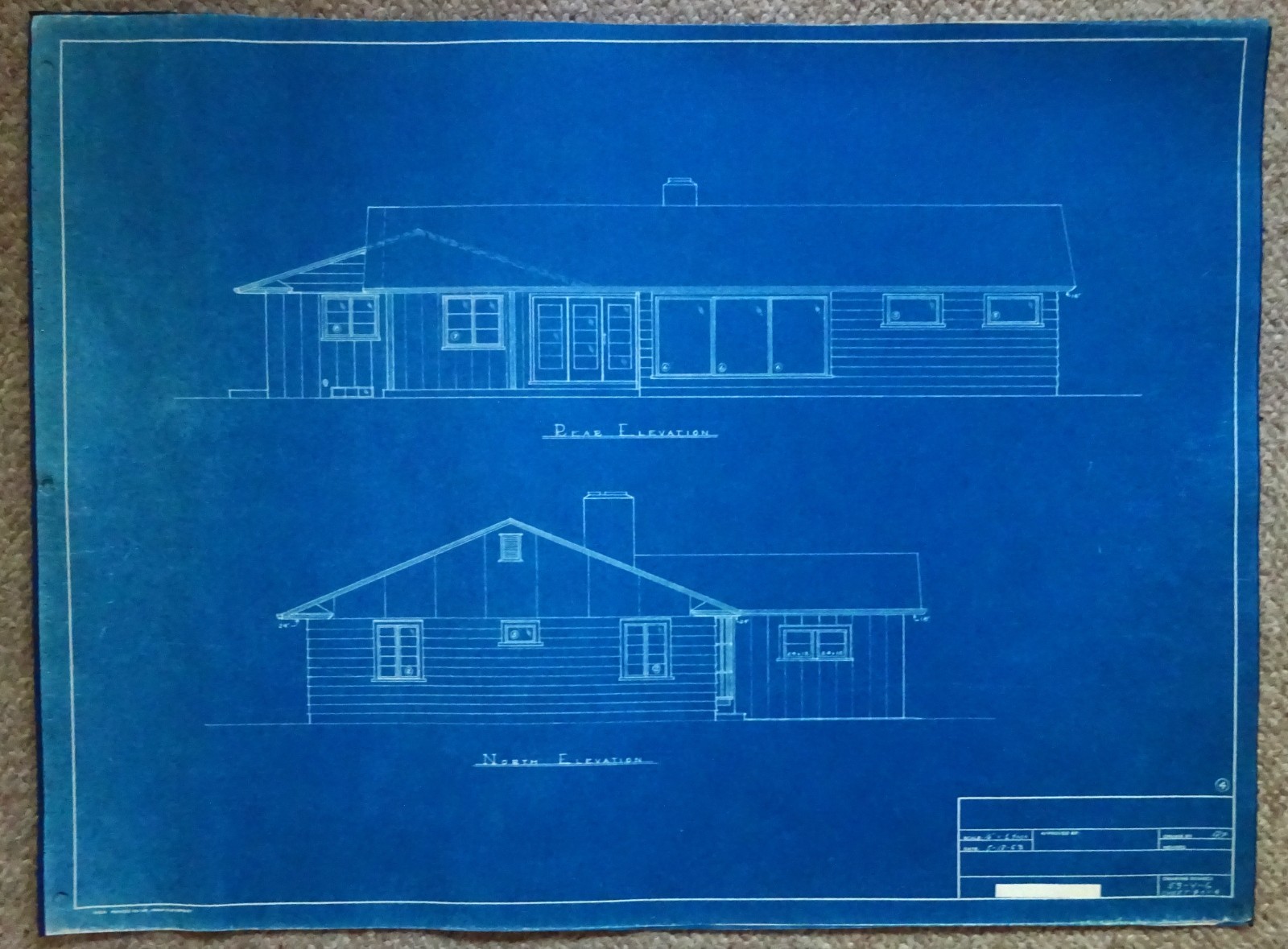 #44 Vintage 50s 1953 HOUSE BLUEPRINTS-MCM-Mid Century Modern RANCH-Floor Plan