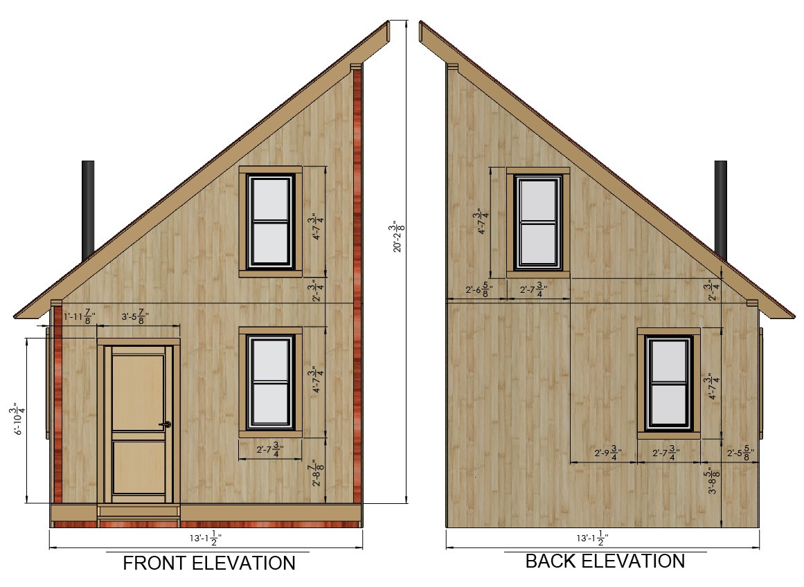 13’x31′ Tiny House Home Cabin Loft DIY Architecture Build Plans, PDF Download.
