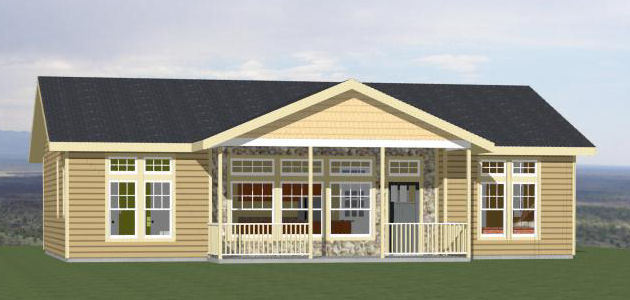 46×30 House — 3 Bedroom 2 Bath — PDF Floor Plan — 1,338 sq ft — Model 1A