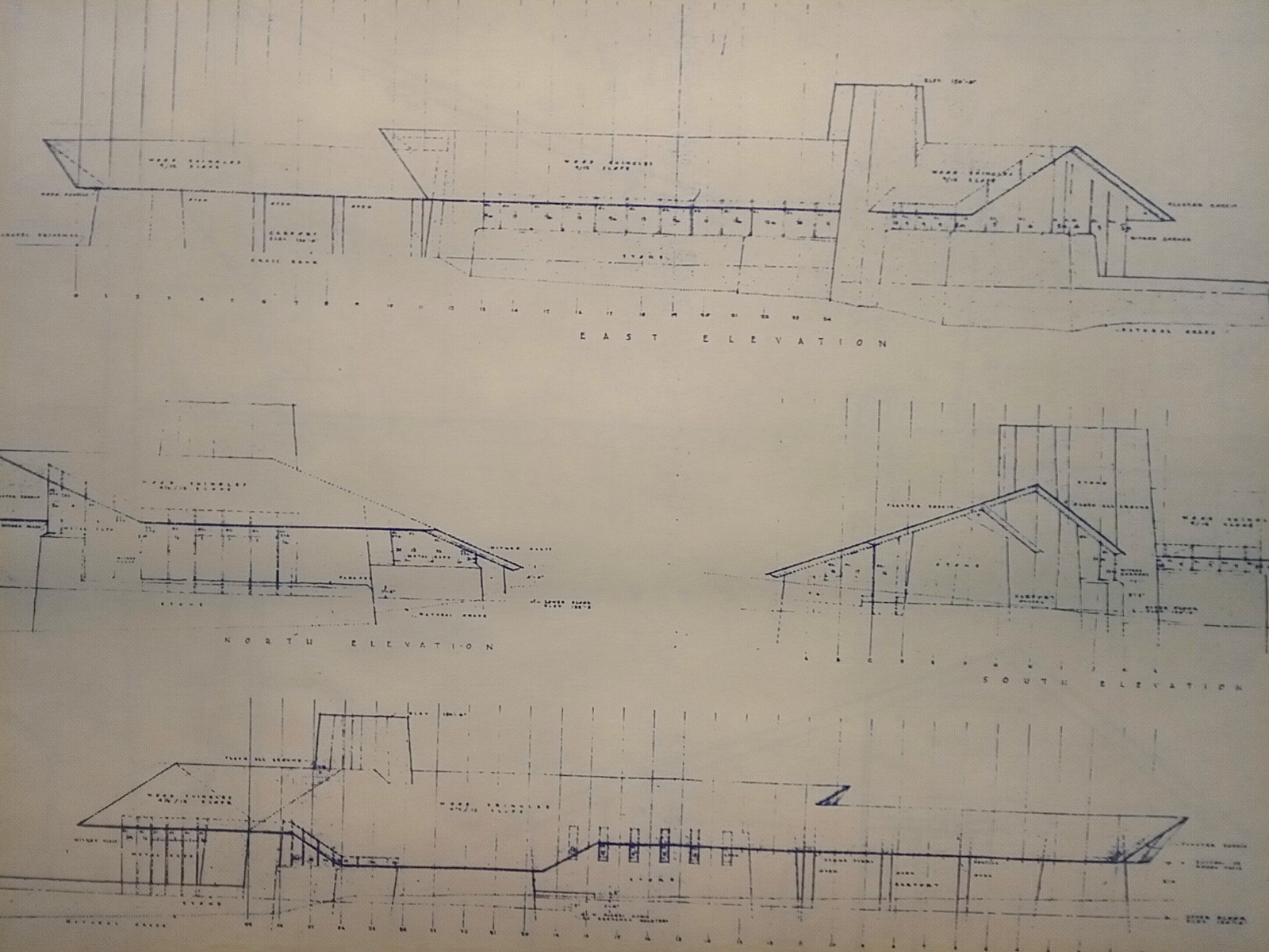 FRANK LLOYD WRIGHT: BLUELINE PLANS FOR HENRY J. NEILS RESIDENCE.