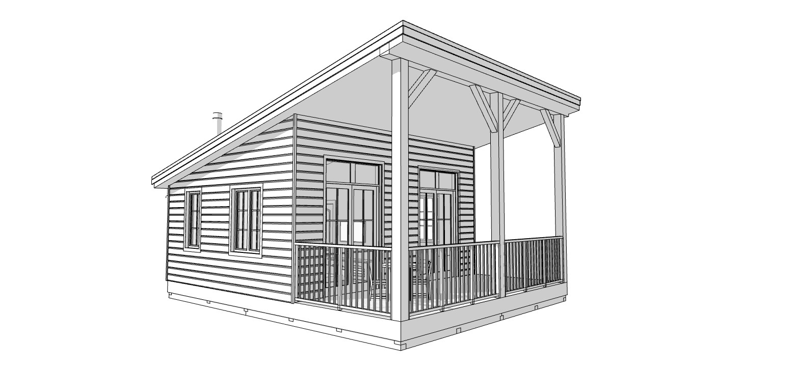 Cozy Charming Tiny House 1 Bed, 1 Bath Architectural Build Plans PDF Download