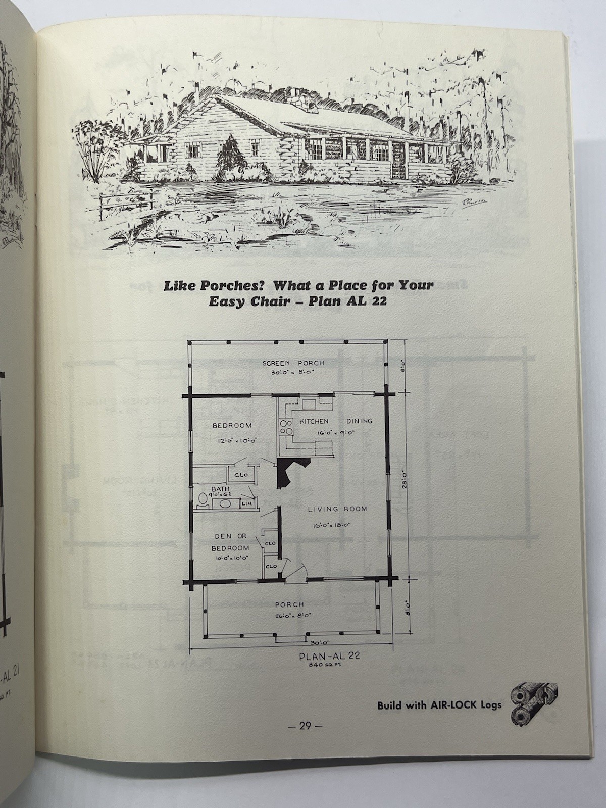 Log Cabins: Fifty-Five Plans / Designs Air-Lock Log Company