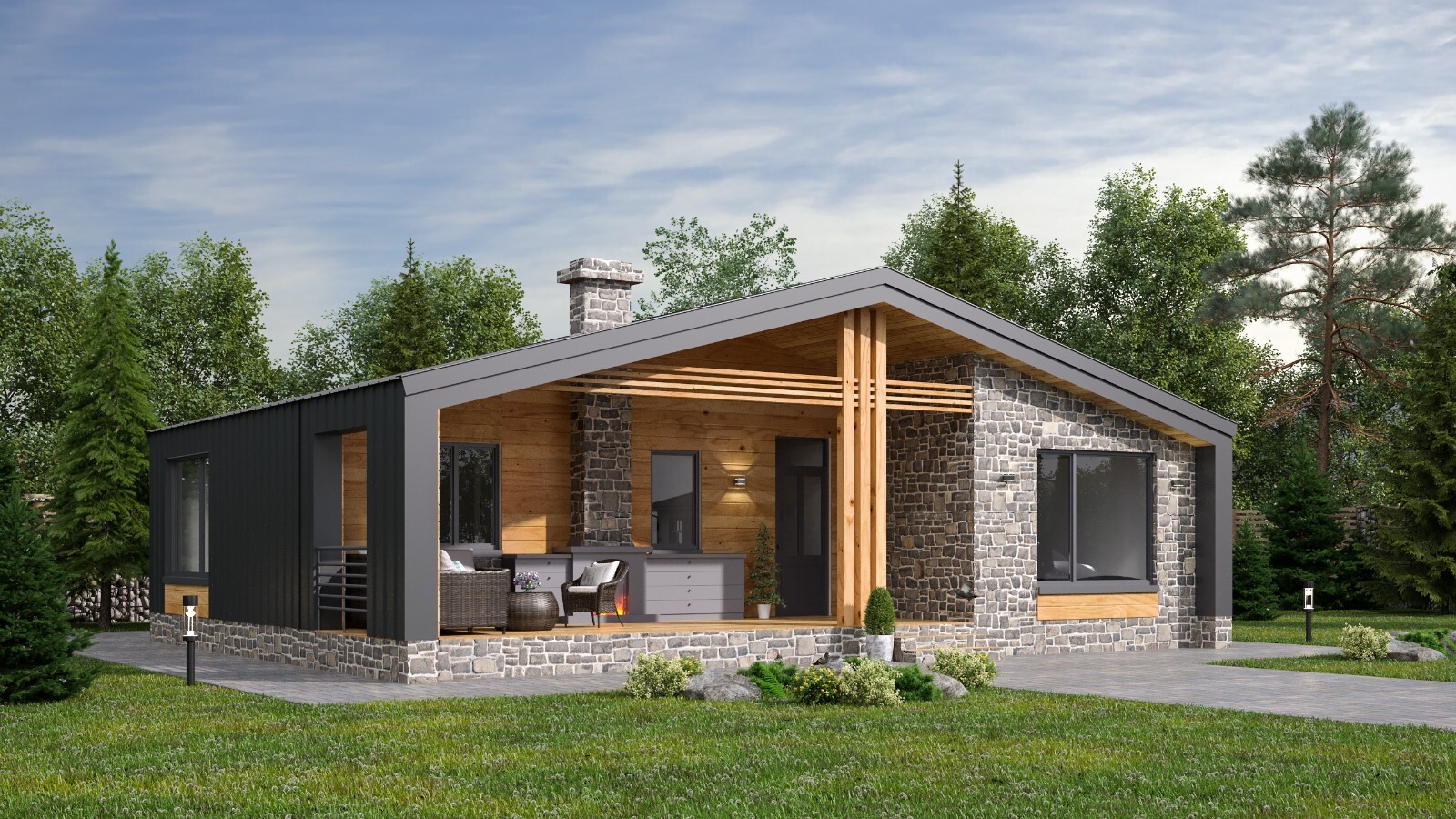 41’x41’ 3 Beds, 1.5 Baths Charming Barnhouse Architectural Plans PDF Download.