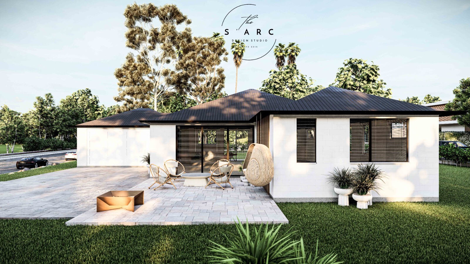 Modern Family House Plan, 168 sqm, One Story, Double Garage, 3 Bedroom, Cottage