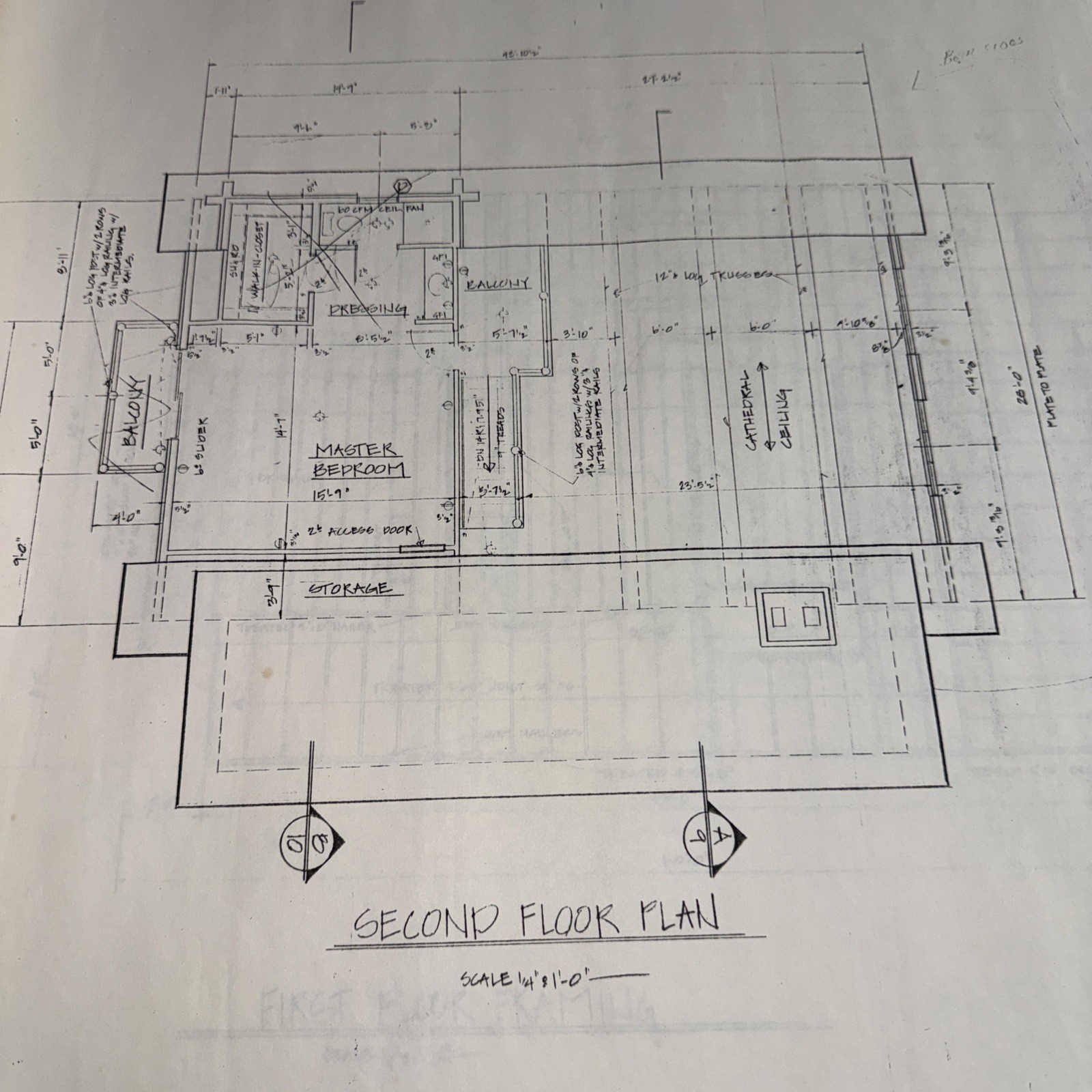 Vintage LOG HOME 44’x28’ w/Loft House Complete Set Of Blueprints Builder Plans
