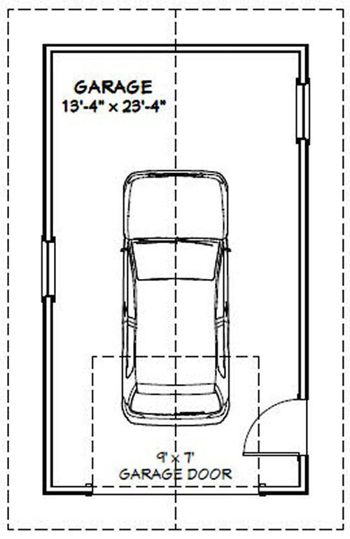 14×24 1-Car Garage — 336 sq ft — PDF Floor Plan — Model 1C