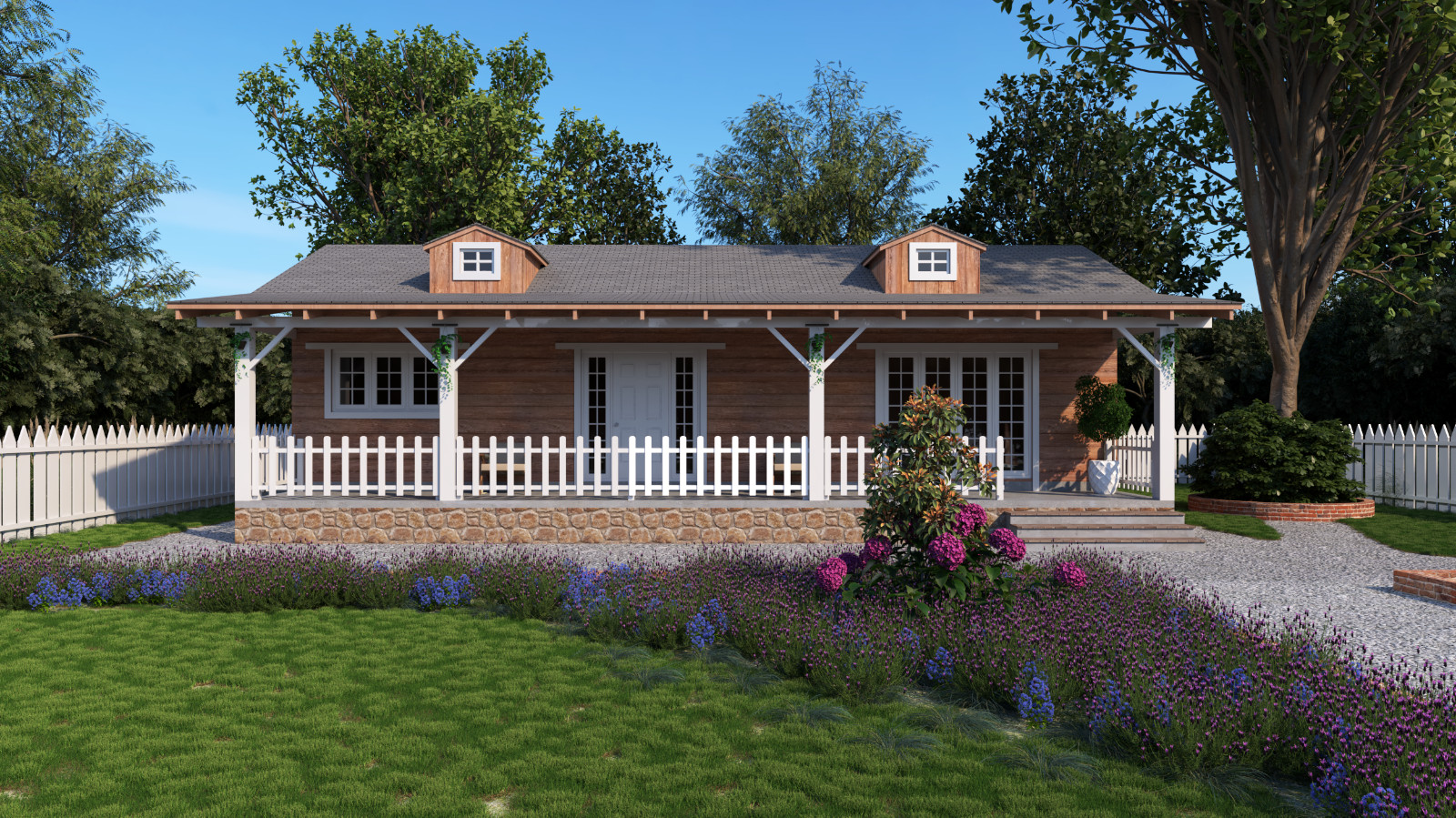 American Style Tiny House Plan With CAD file And PDF For Blueprint – 2 Bedrooms