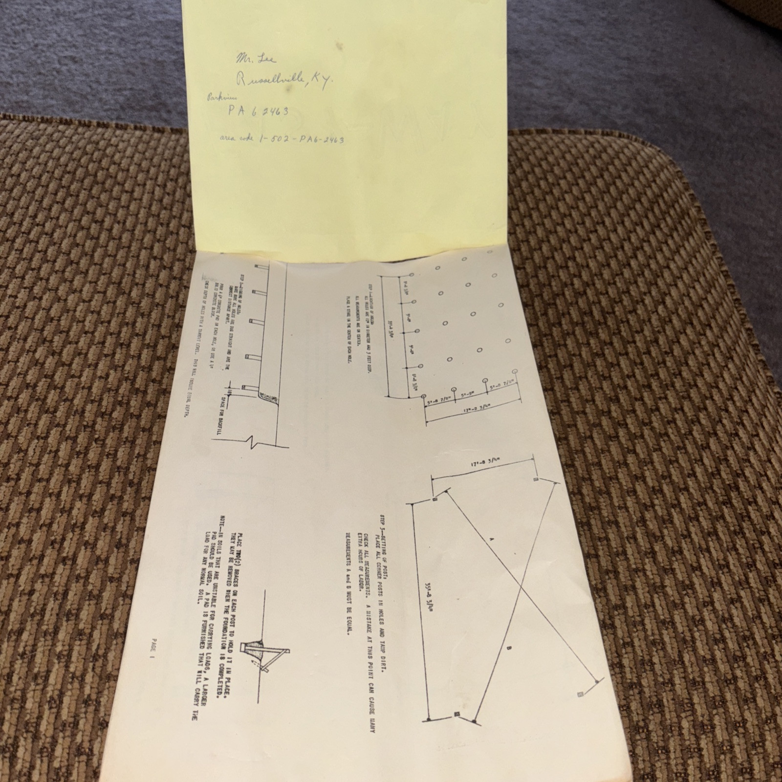 Vintage Instructions For Erecting An “Easy Way” Pork Factory. Floor Plan, Gates