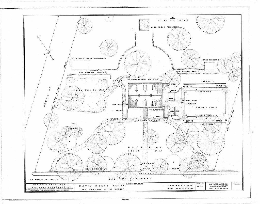 Shadows on the Teche – Antebellum Mansion southern style – printed drawings