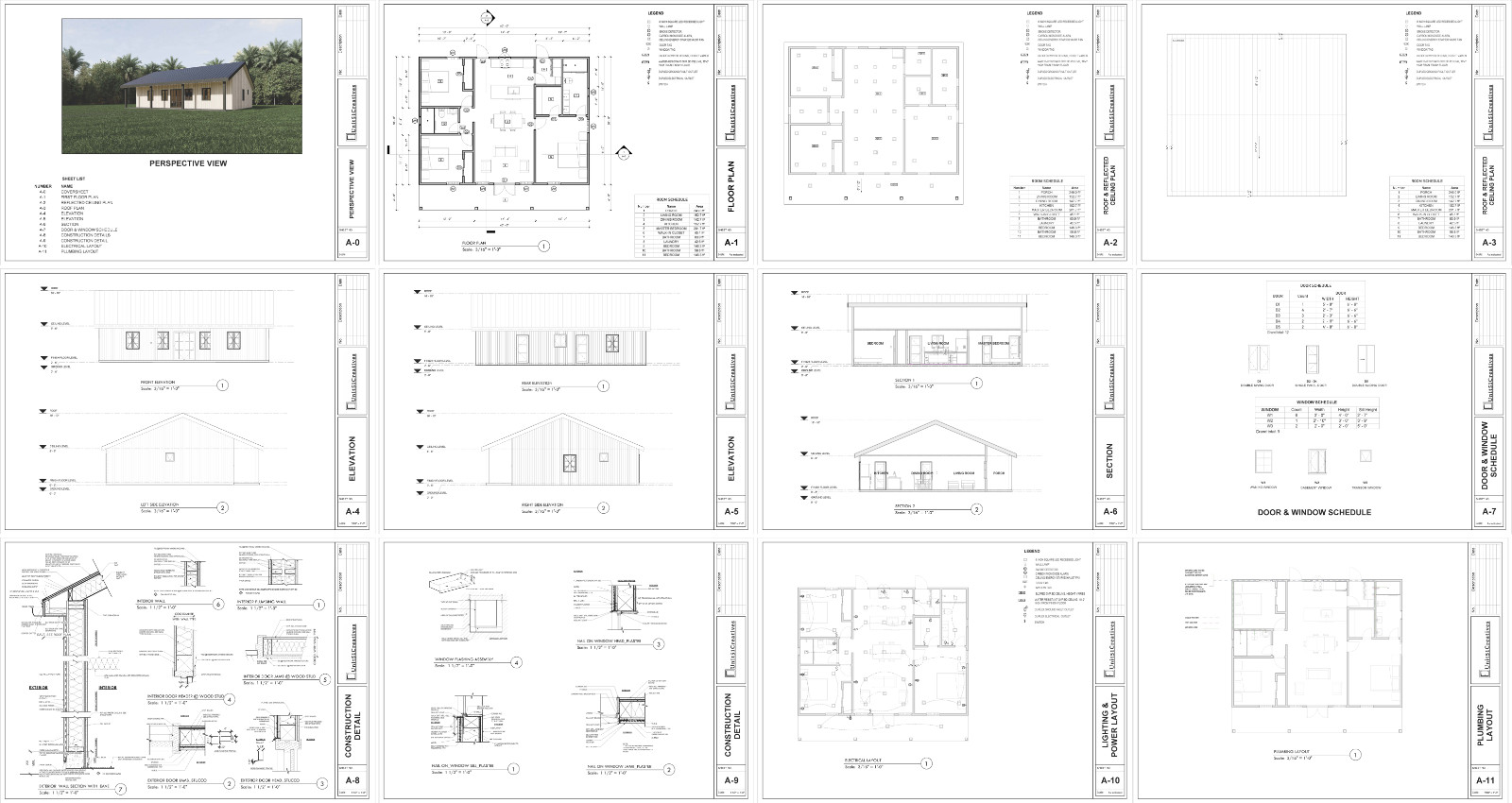 House Plan 3 Bedroom 2 Bath Barndominium with Porch, 1200 sq ft | PDF DOWNLOAD