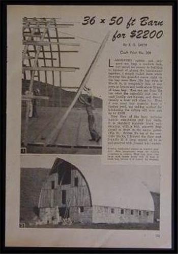 36 x 50 or larger FARM Hay BARN HowTo build PLANS Arched Roof