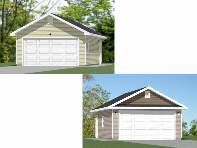 20×28 2-Car Garages — 560 sq ft — PDF Floor Plan — Models 5 and 5D