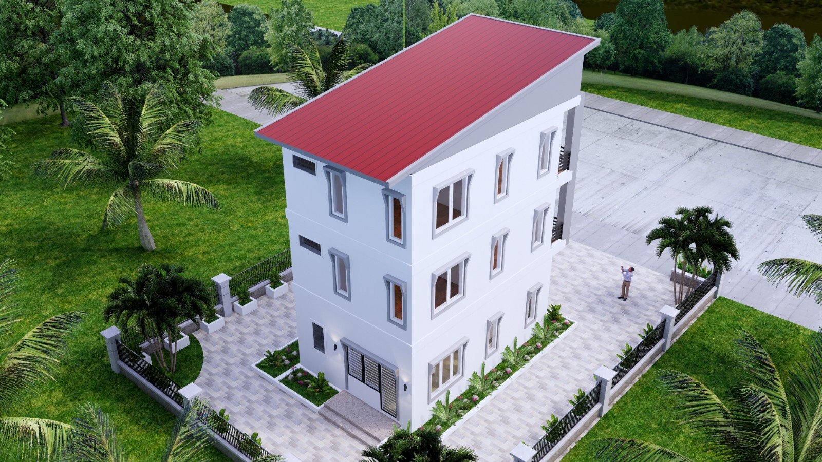 18×26 Feet 4 Beds 5 Baths House Plans 5.5×8 Meter Shed Roof (A4 Hard Copy)
