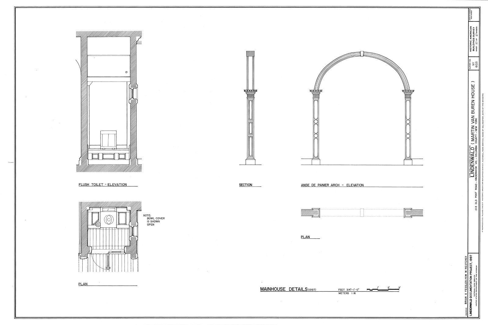 Italianate Victorian home of President van Buren, detailed architectural plans