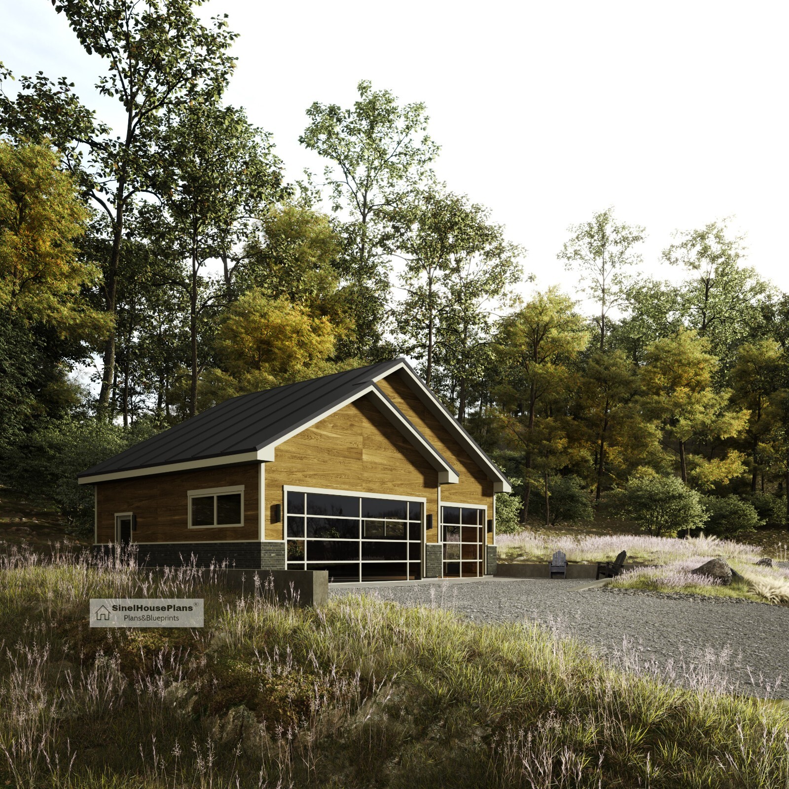 36 ‘x 28’ Garage Plans, 3-Car Traditional Garage Architectural Blueprints