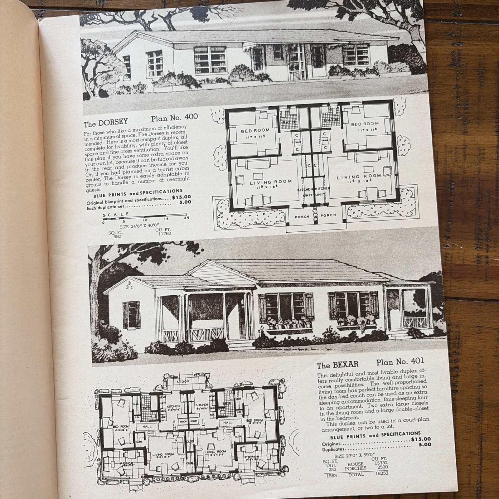 Vintage 1949 MCM Mid Century Home Hotels Apartment Plans Designs Catalog