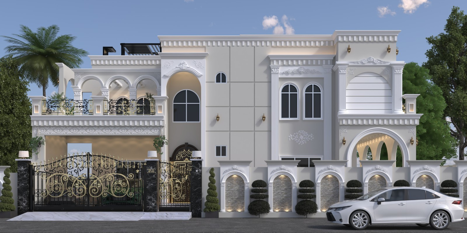 Luxury Villa Exterior Design | Mediterranean Style | High-Resolution Render |