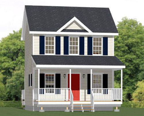 20×16 Tiny House — 584 sq ft — PDF Floor Plan — Model 16