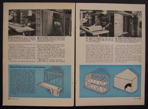 Garage Addition Expansion 1952 HowTo build PLANS One Car