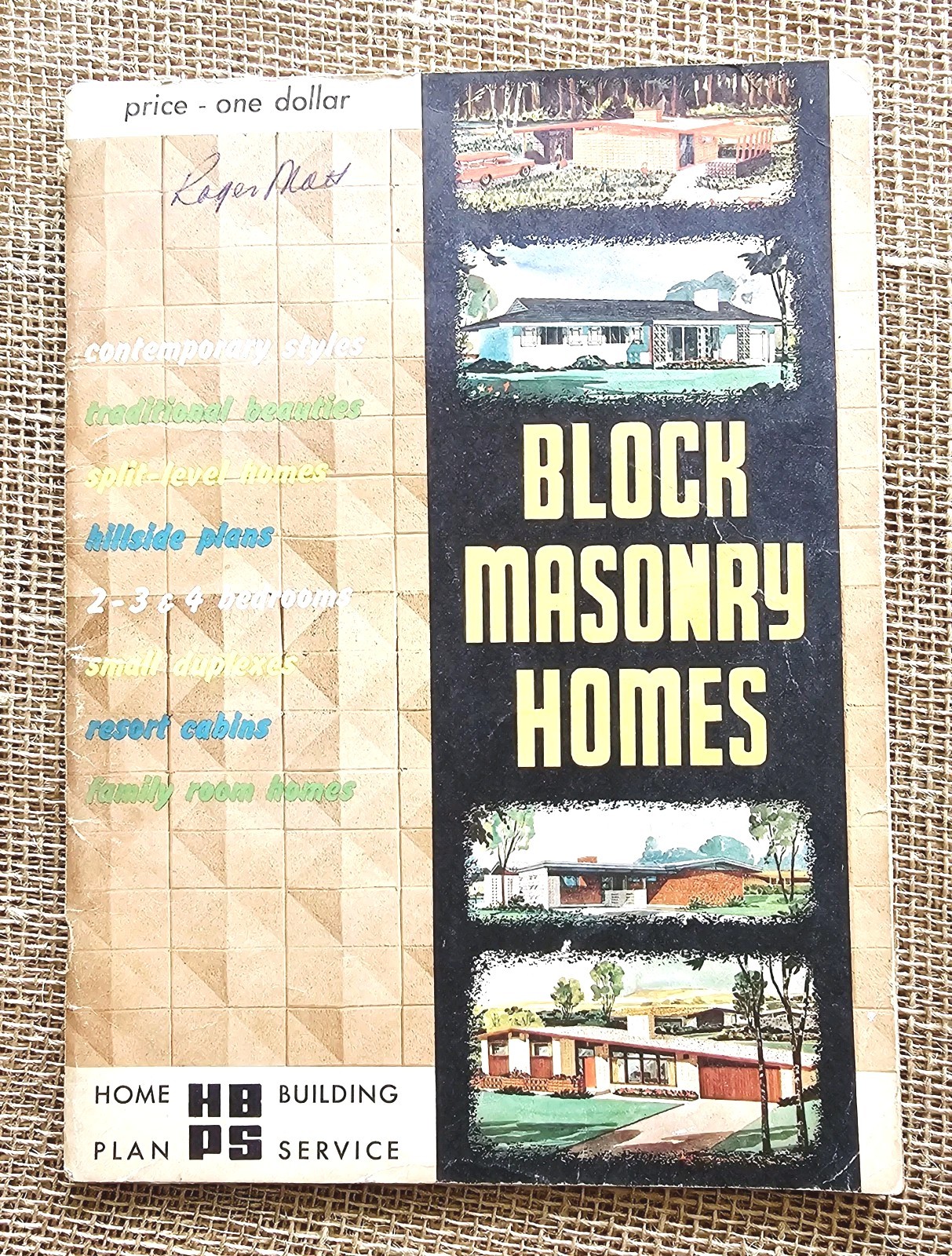 1959 Block Masonry Home Building Plan Service Floor Plan Book Portland