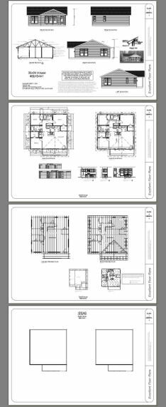 36×34 House — 3 Bedroom 2 Bath — 1,224 sq ft — PDF Floor Plan — Model 1