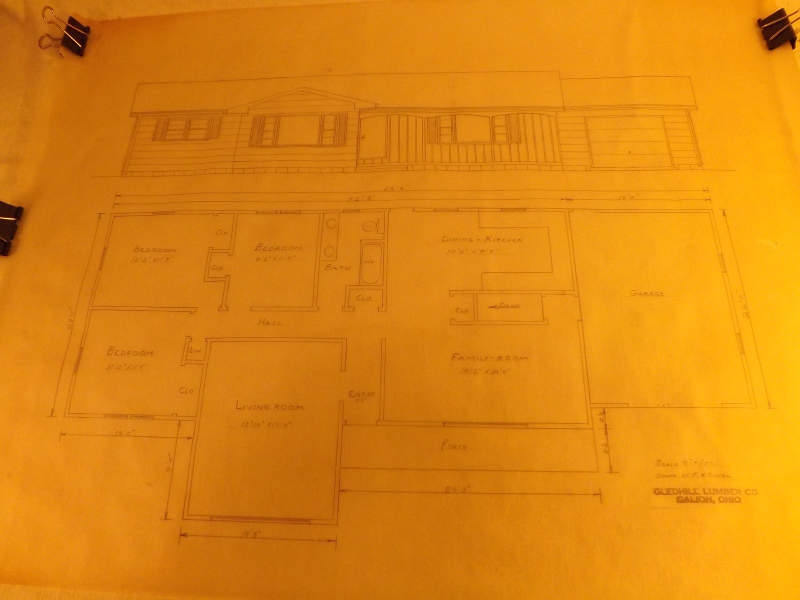 VINTAGE HOUSE BLUEPRINTS #9— 18″ X 24″ SEE PICTURES 2 PAGES
