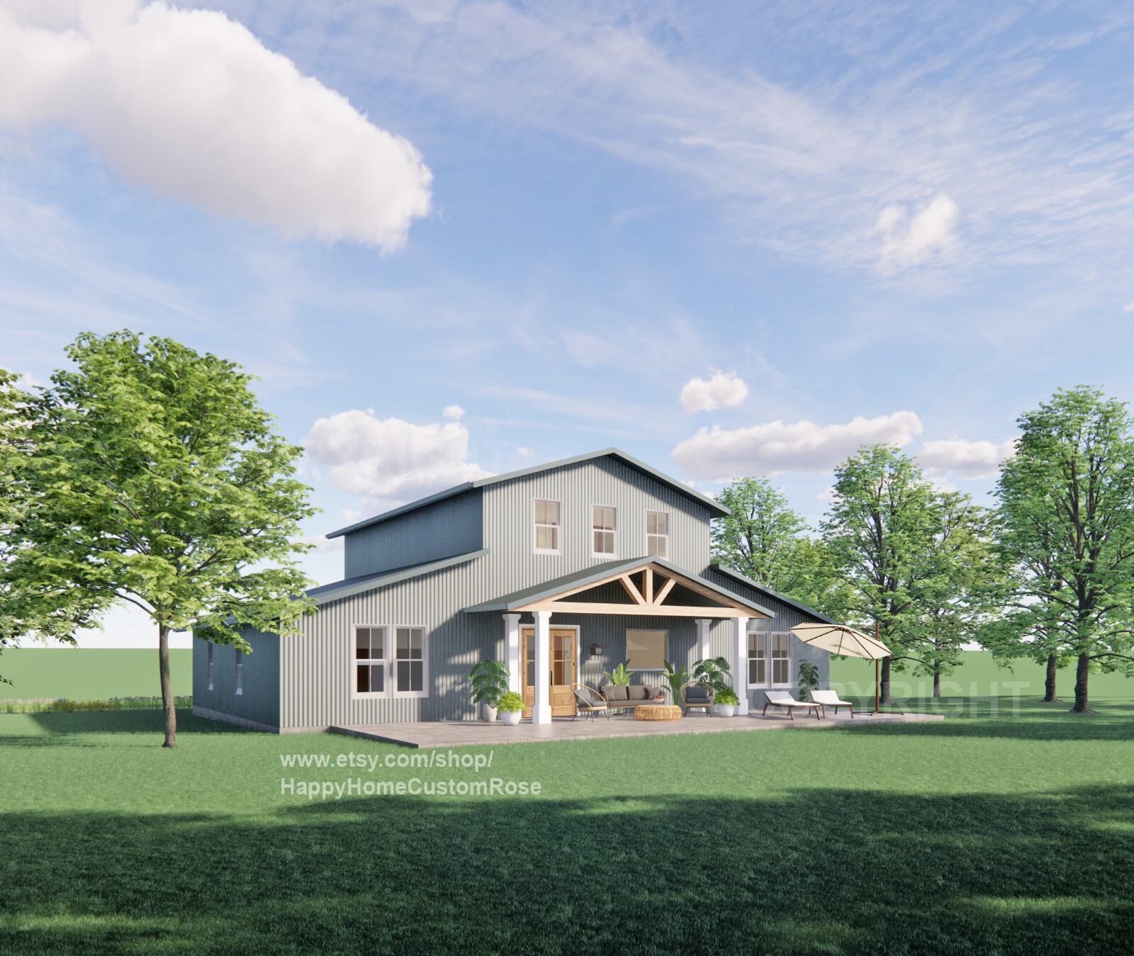 Hayloft Haven Two Story Monitor Style Barndrominium Blueprint Construction Plans