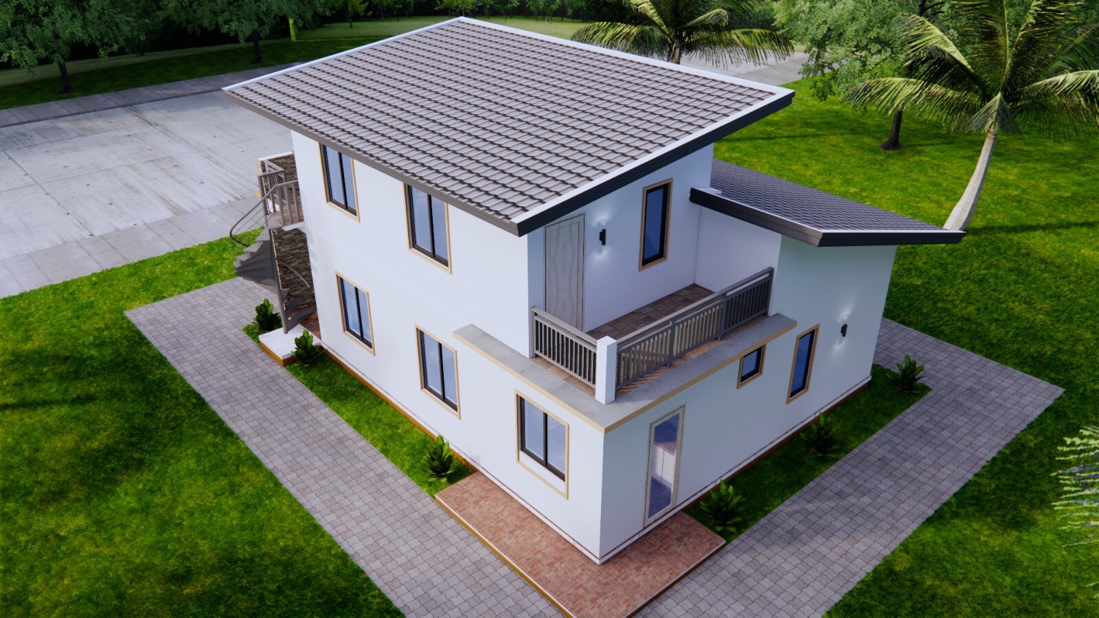 26×36 Small House Plan 8×11 Meter 2 Family House Design Shed Roof (A4 Hard Copy)