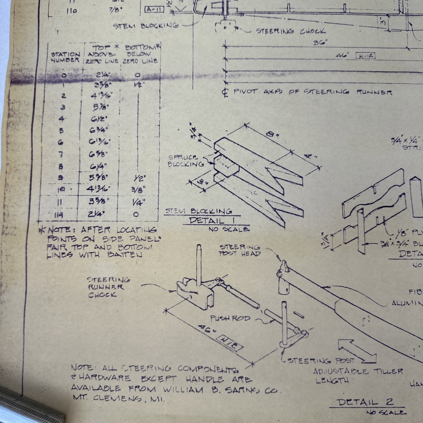 Vintage Blueprint International DN-60 Iceboat Gougeon Brothers Bay City Michigan