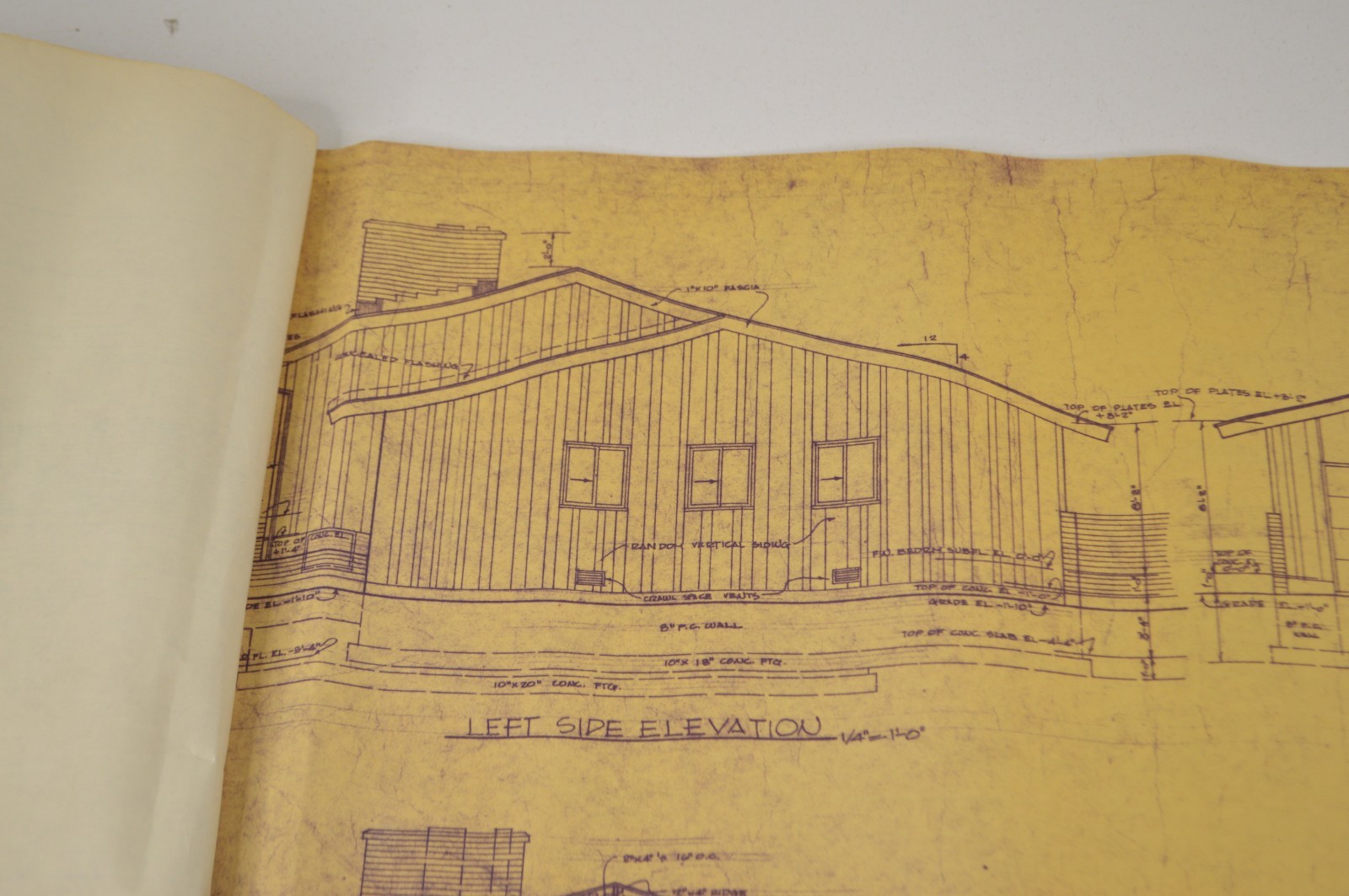Original 1965 Home House Plans Samuel Paul Architect The Susan Lee 18×24″ Vellum