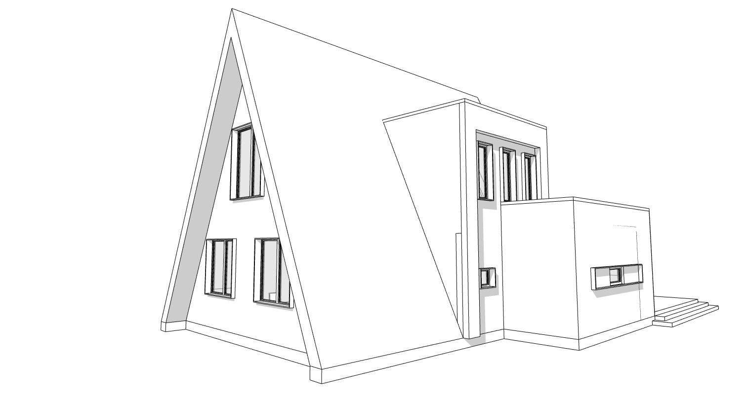41’x66’ 4 Bedroom, 3 Baths Modern A-Frame Cabin Architecture Plans PDF Download.
