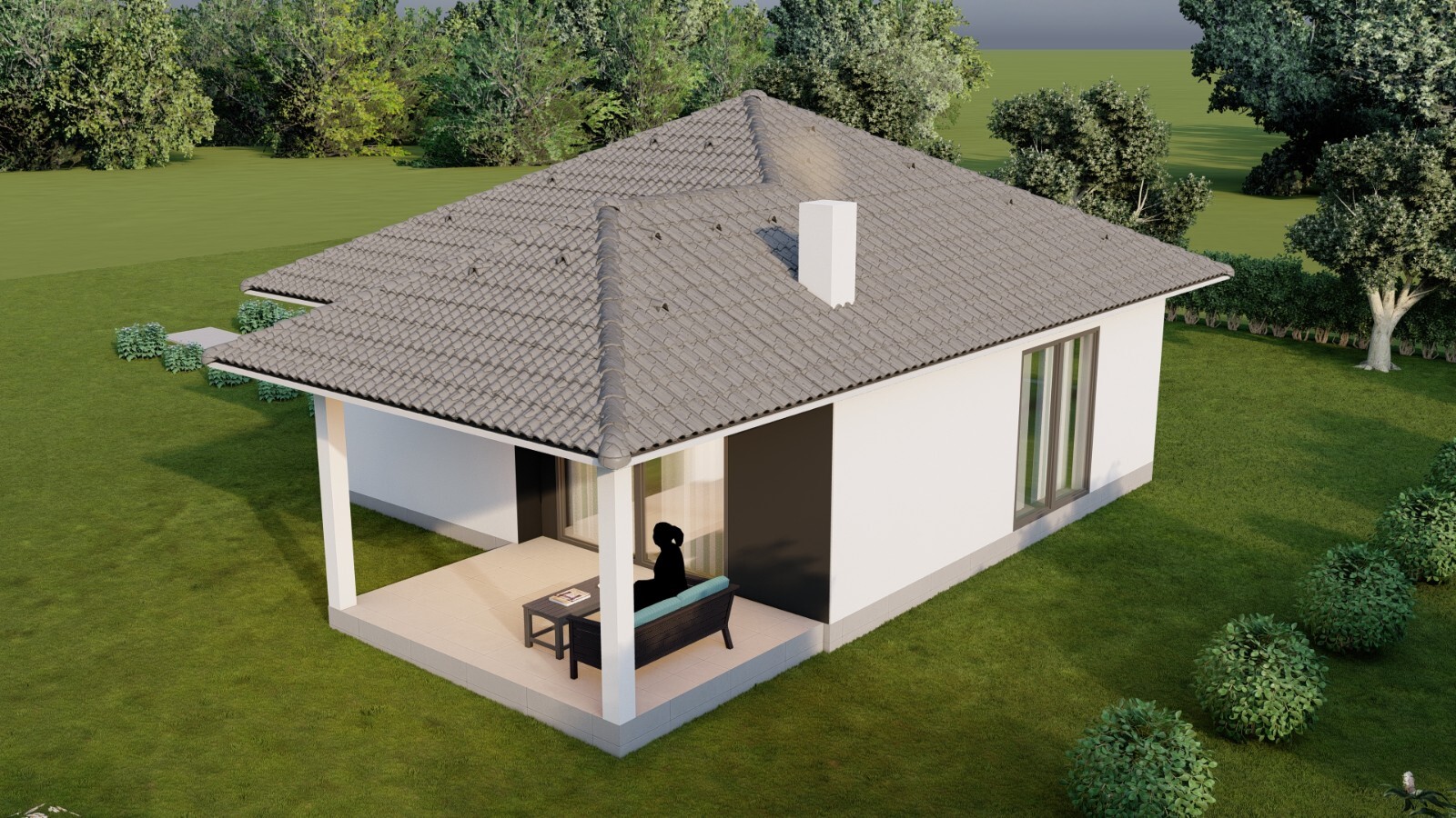 Tiny Single Story House Plans 595SQF/55.3m2 Modern Small House Blueprints